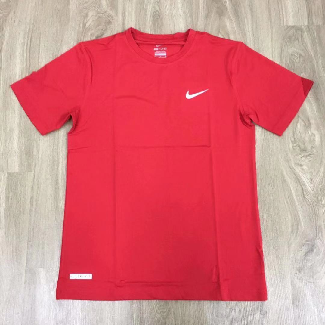 (RED M)Nike Sport Wear T-Shirt Men Round Neck Style(Ready Stock)